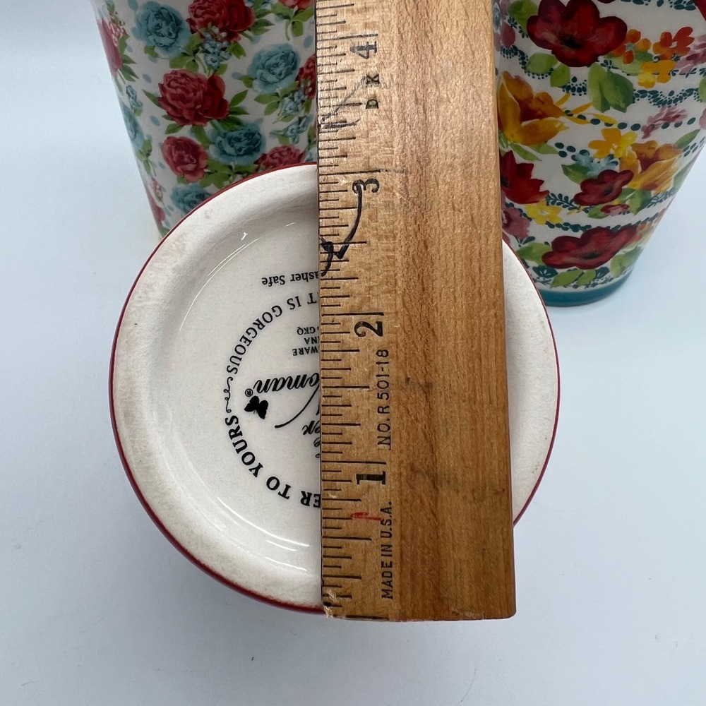 Pioneer Woman Floral Medley 3 Compartment Stoneware Utensil Holder Lazy Susan - Picture 6 of 15